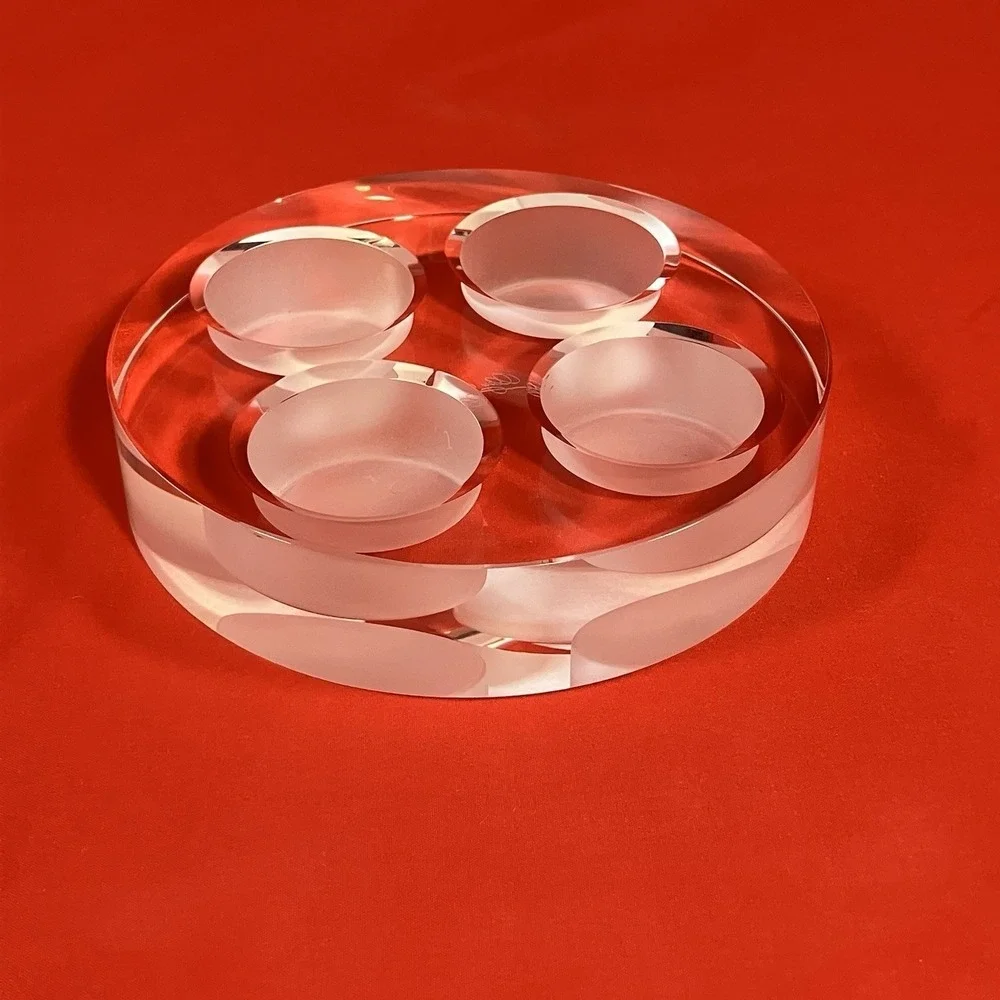 1‎ - Oleg Cassini Crystal Votive For 4 Candles / Pure Round / Signed / 127341